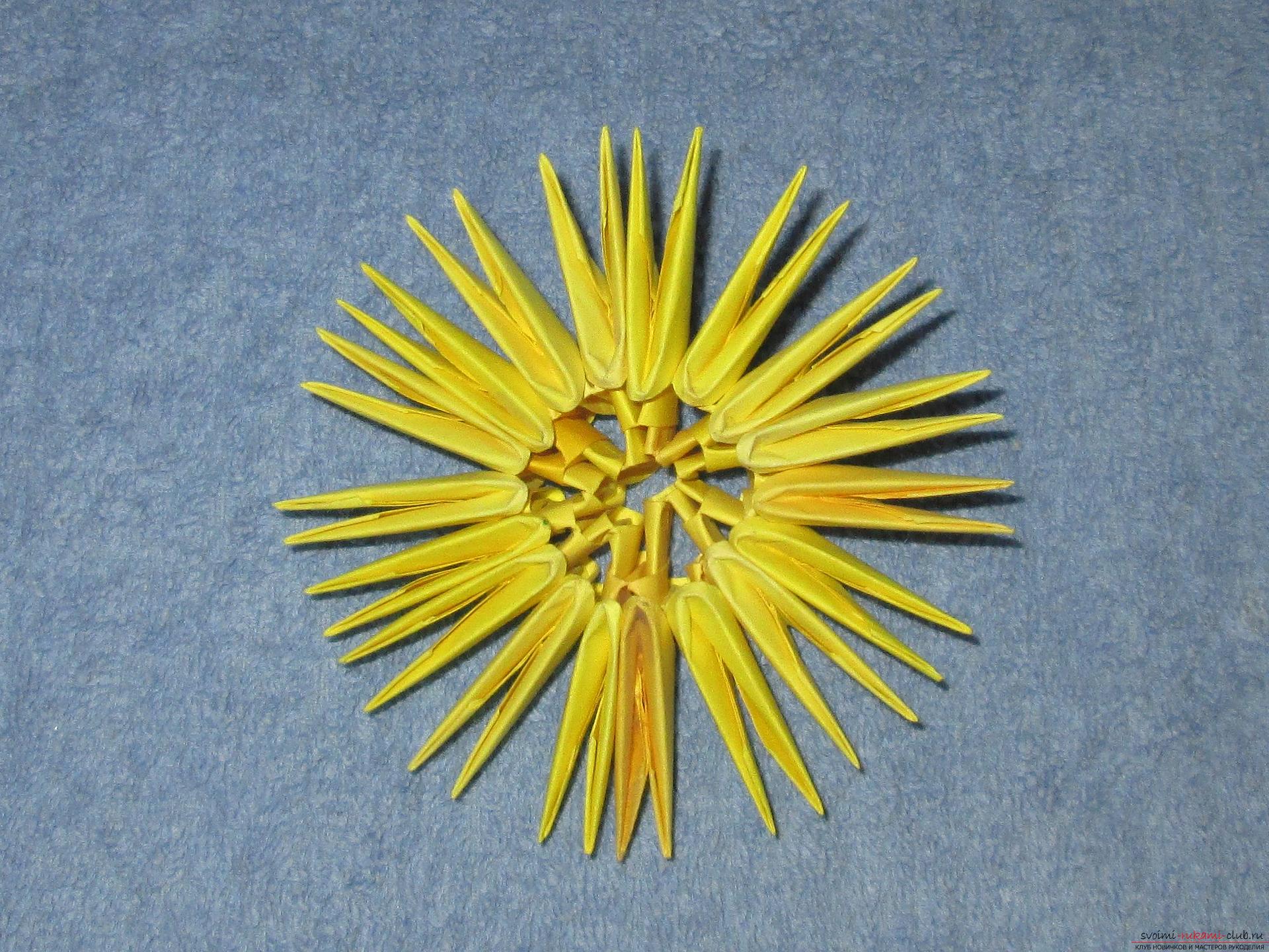Мастер-класс оригами из модулей, пошаговая инструкция создания ананаса из модулей.. Фото №4